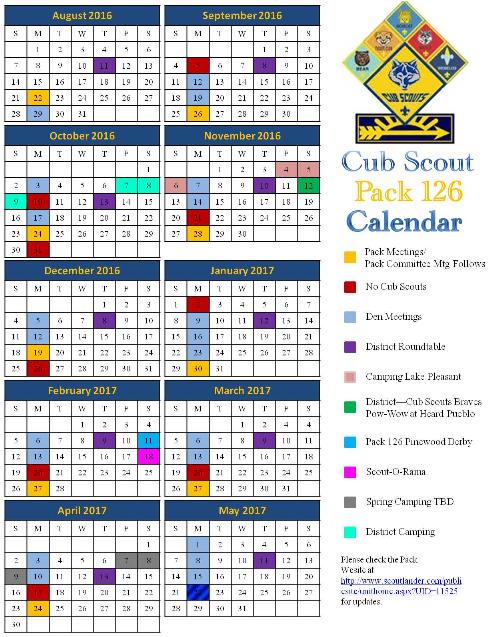 Public Calendar - Cub Scout Pack 126 (Peoria, Arizona)